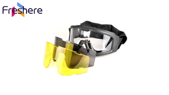 Óculos táticos com lentes intercambiáveis ​​e antiembaçantes Óculos de segurança para tiro
