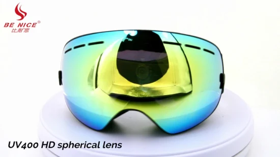 Óculos de esqui de camada dupla para PC Benice Snow Goggle Snow 4600 para crianças Óculos de esqui personalizados com revestimento espelhado